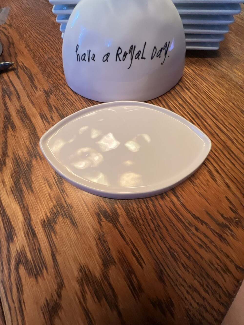 Rae Dunn Artisan Collection Have A Royal Day Crown Butter Dish - Picture 4 of 5